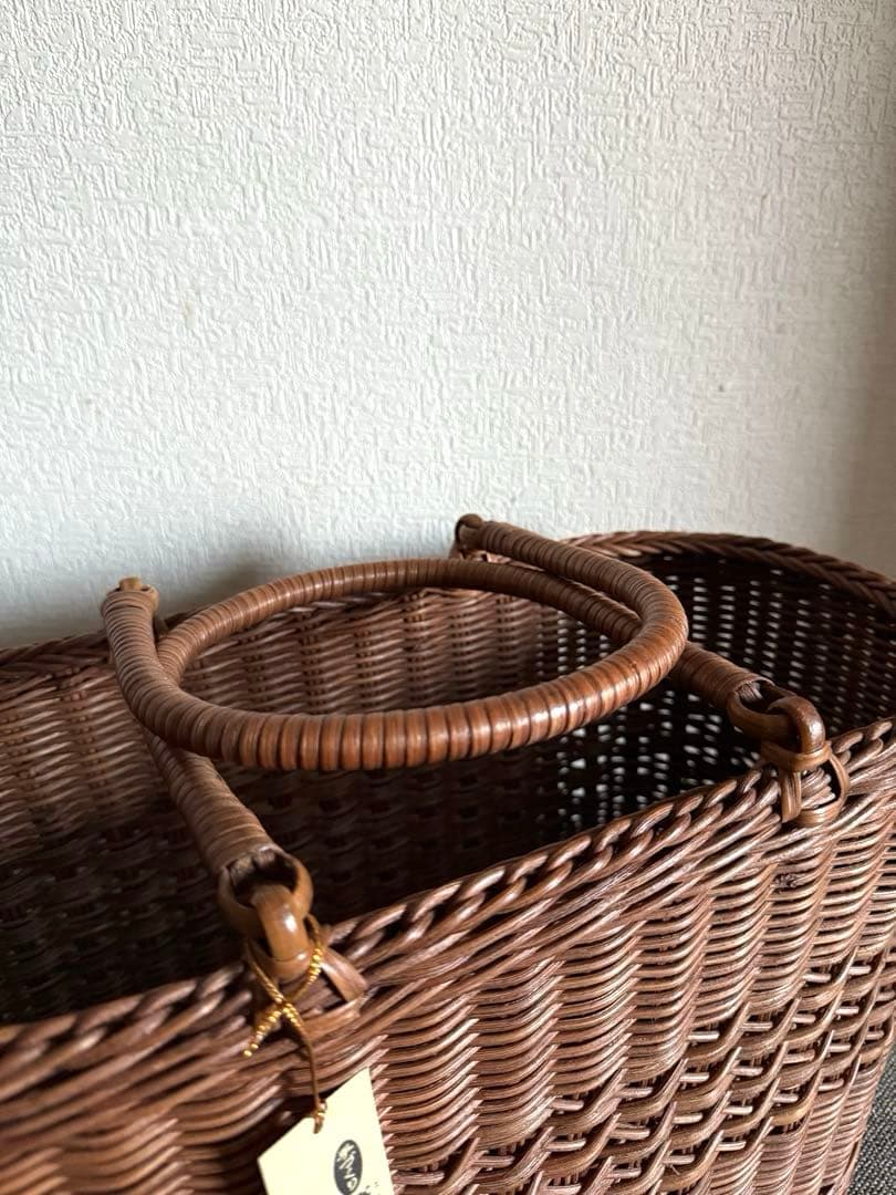 日本製 山形 籐工芸 かごバッグ 籠 バスケット