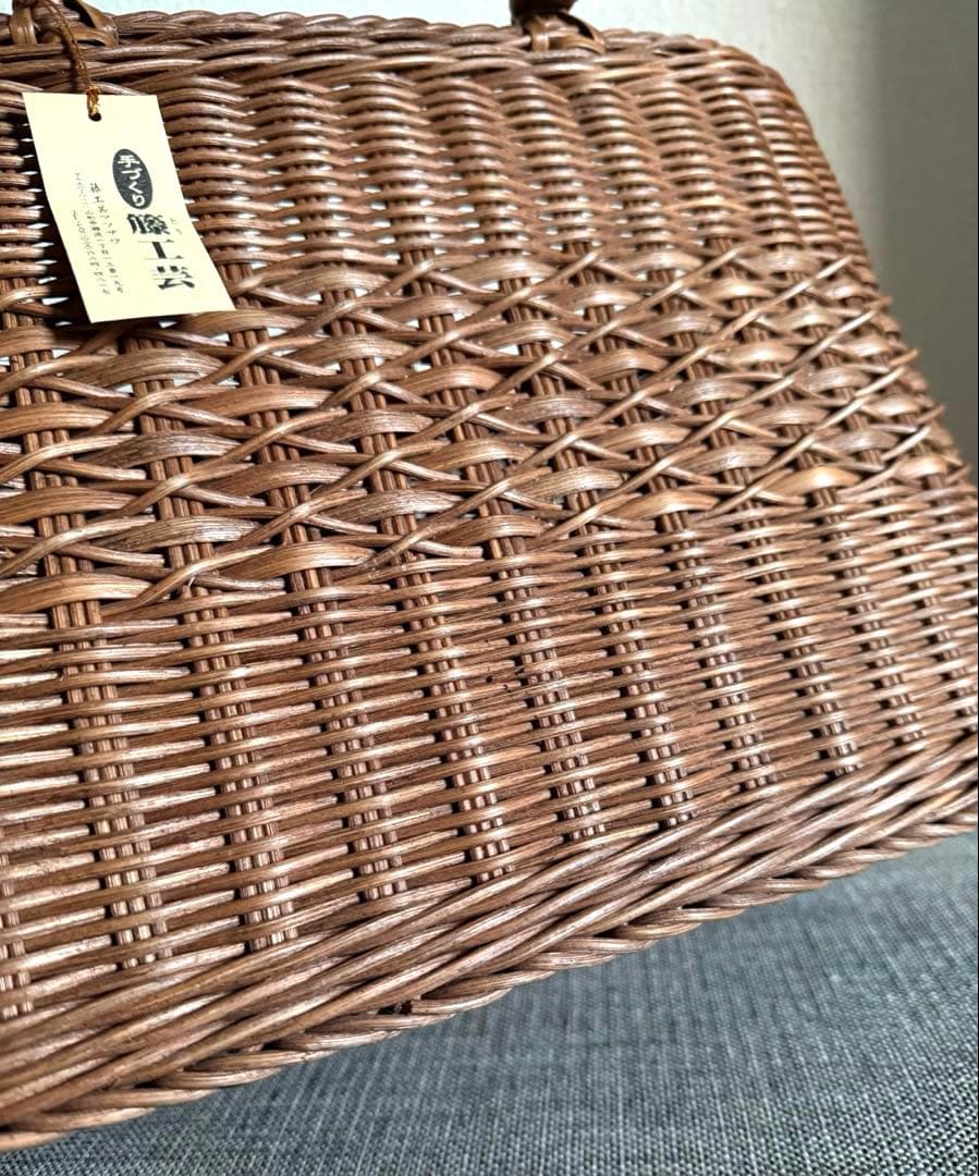 日本製 山形 籐工芸 かごバッグ 籠 バスケット