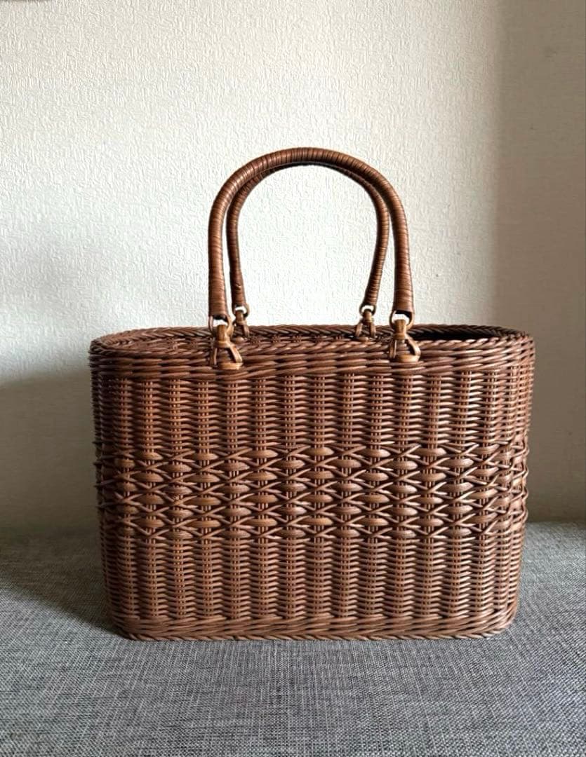 日本製 山形 籐工芸 かごバッグ 籠 バスケット