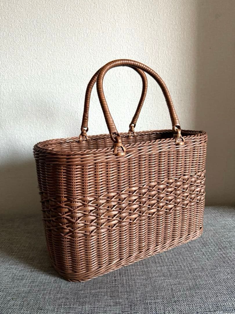 日本製 山形 籐工芸 かごバッグ 籠 バスケット