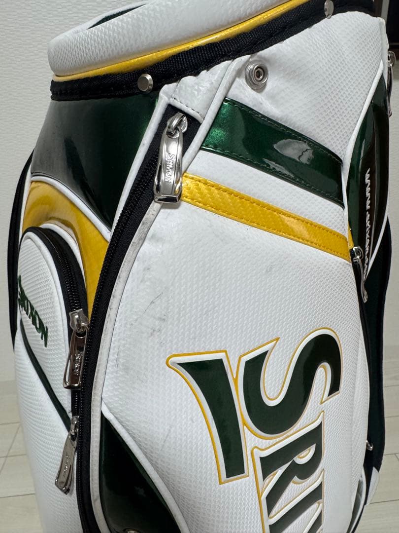 SRICONキャディバッグ ホワイト/グリーン/イエロー