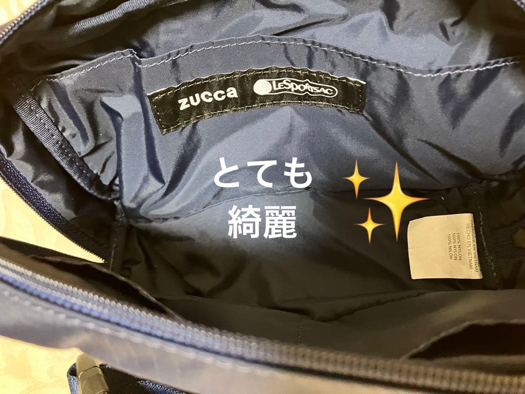 レスポートサック&ZUCCA コラボ ボディバッグ ネイビー ストライプ