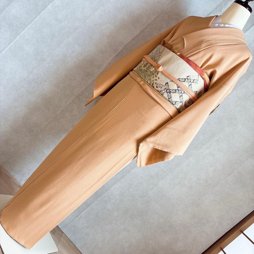 色無地　フルセット　着物　正絹　入学式　しつけ付き　パールトーン　共布　J5