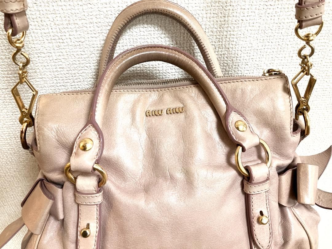 MIU MIU VITELLO LUX RIBBON BAG レザー バッグ