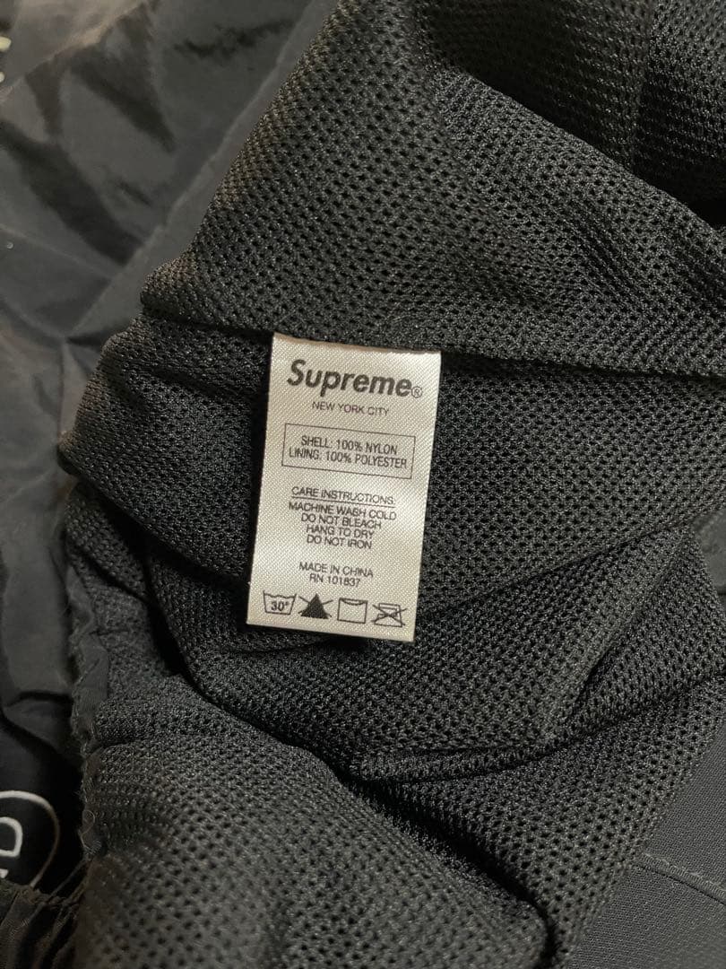 Supreme トラックナイロン ブラックパンツ