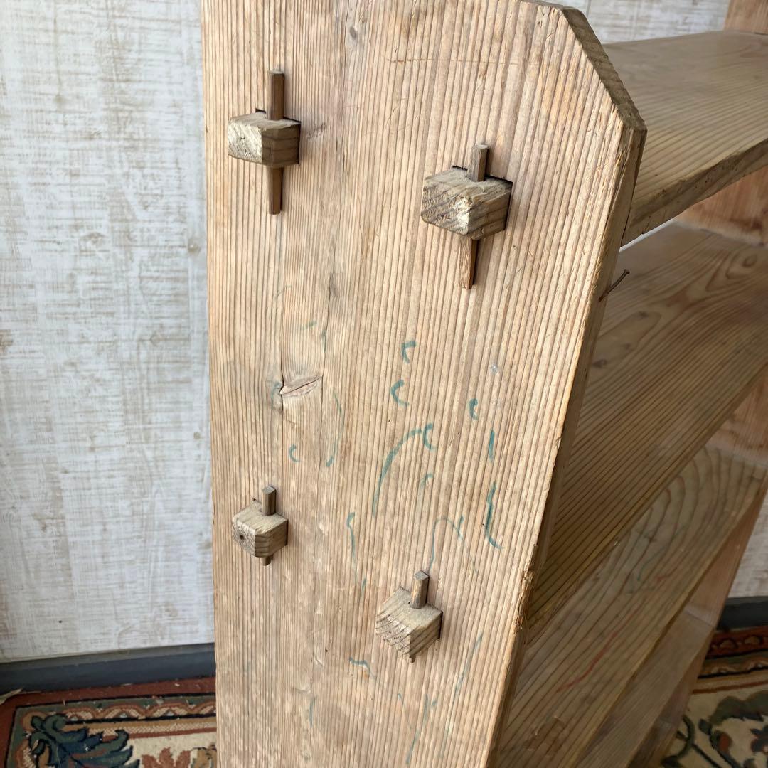 昭和レトロ ミッドセンチュリー くさび型 楔棚 木製飾り棚 オープンラック 本棚