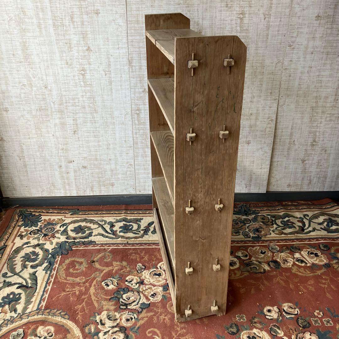 昭和レトロ ミッドセンチュリー くさび型 楔棚 木製飾り棚 オープンラック 本棚