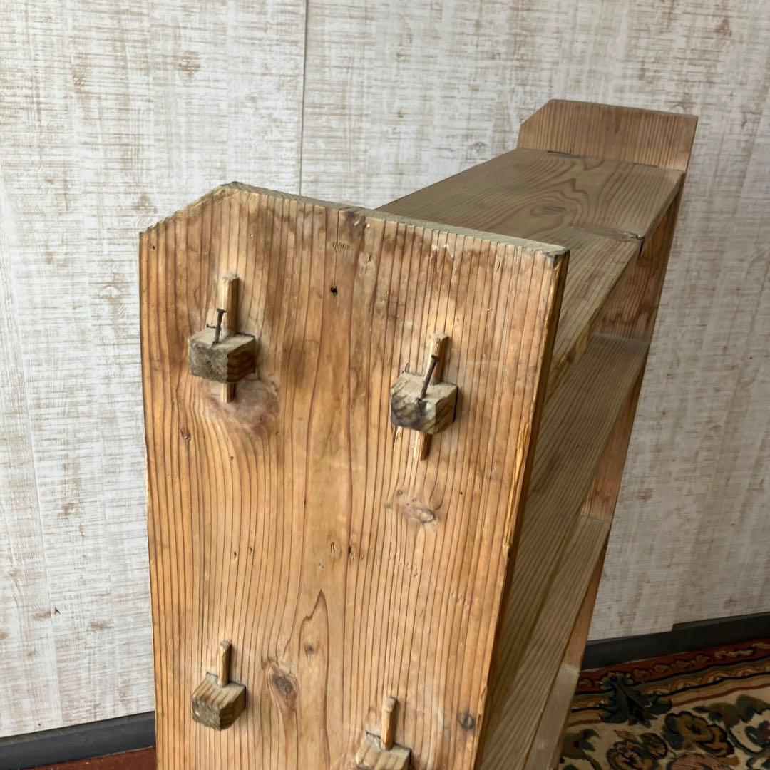 昭和レトロ ミッドセンチュリー くさび型 楔棚 木製飾り棚 オープンラック 本棚