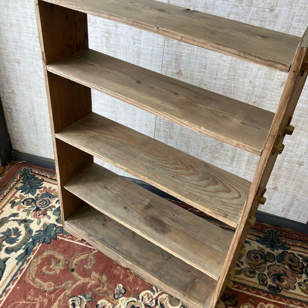 昭和レトロ ミッドセンチュリー くさび型 楔棚 木製飾り棚 オープンラック 本棚