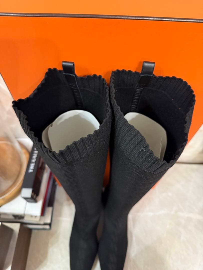 HERMES エルメス　ニットロングブーツ　40 美品　送料込