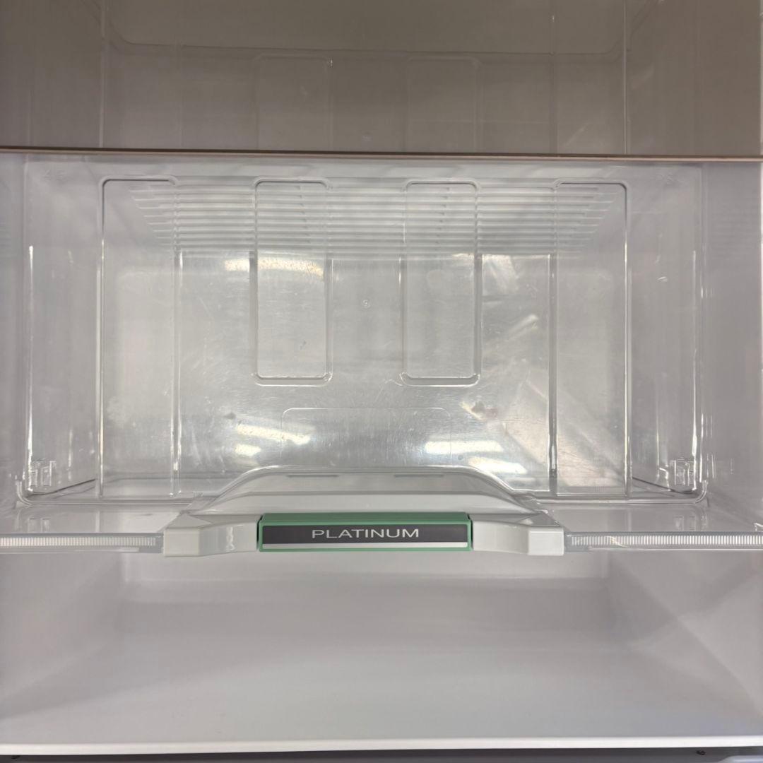 573 日立大型冷蔵庫　400L強　小型　家庭用　右開き　自動製氷　ガラスパネル