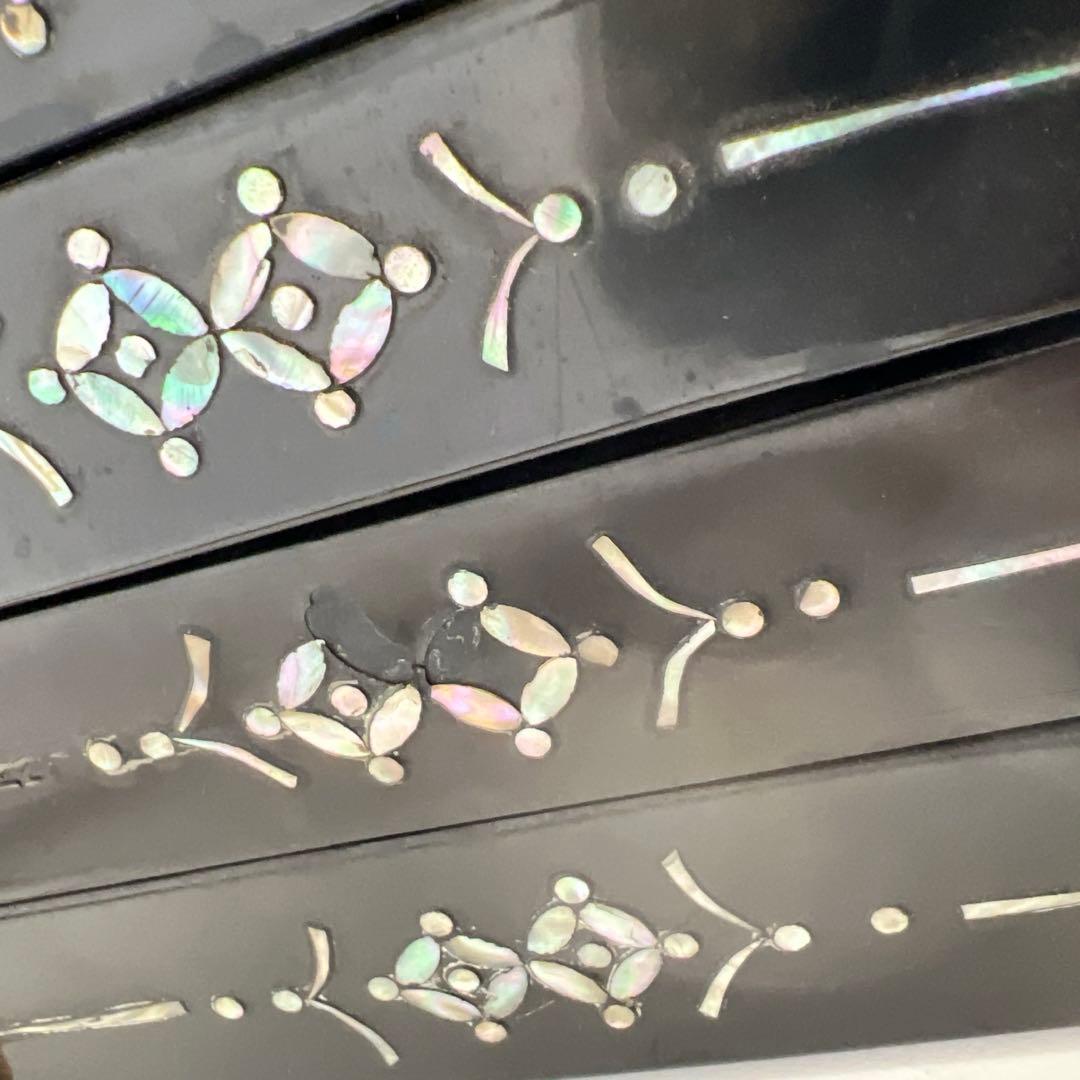 時代　木彫螺鈿印籠、宝石四段ケース　32×23×16㎝東Y8-02101F☆2F