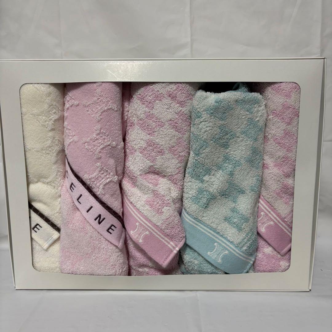 CELINE セリーヌ　フェイスタオル×5 トリオンフ　マカダム総柄　廃盤希少