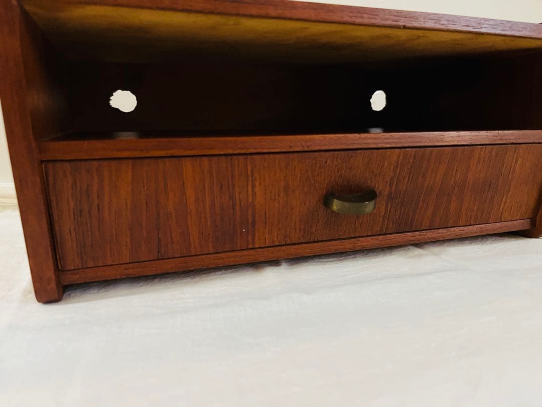 希少、北欧ヴィンテージチーク壁掛け棚