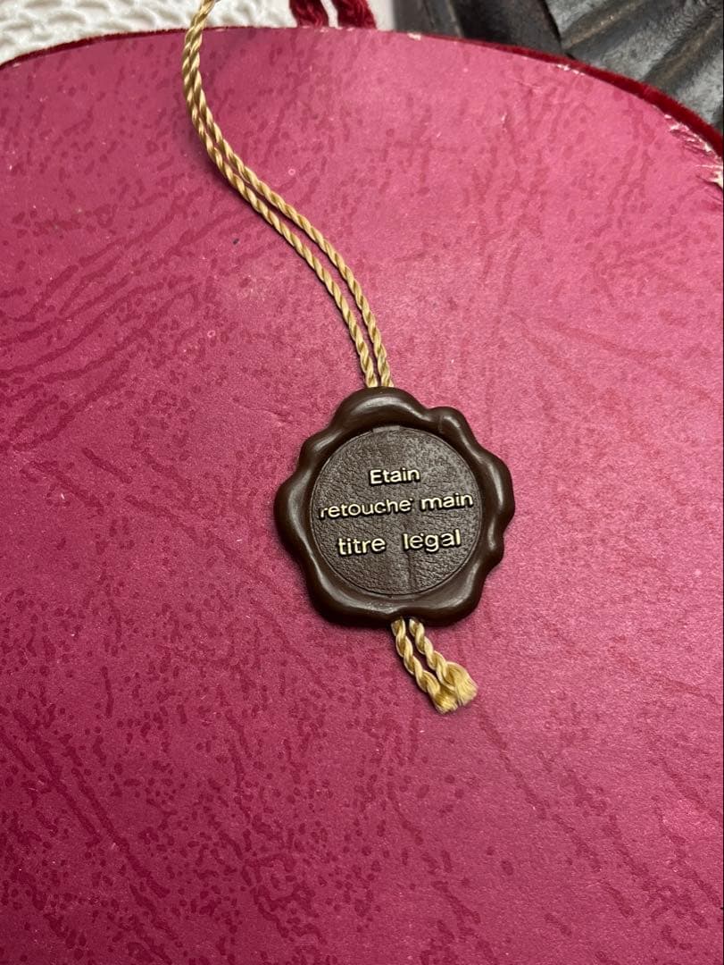 ◆フランスアンティーク｜手彫りピューター製E額壁掛け手作り置物王妃姫パリ貴族