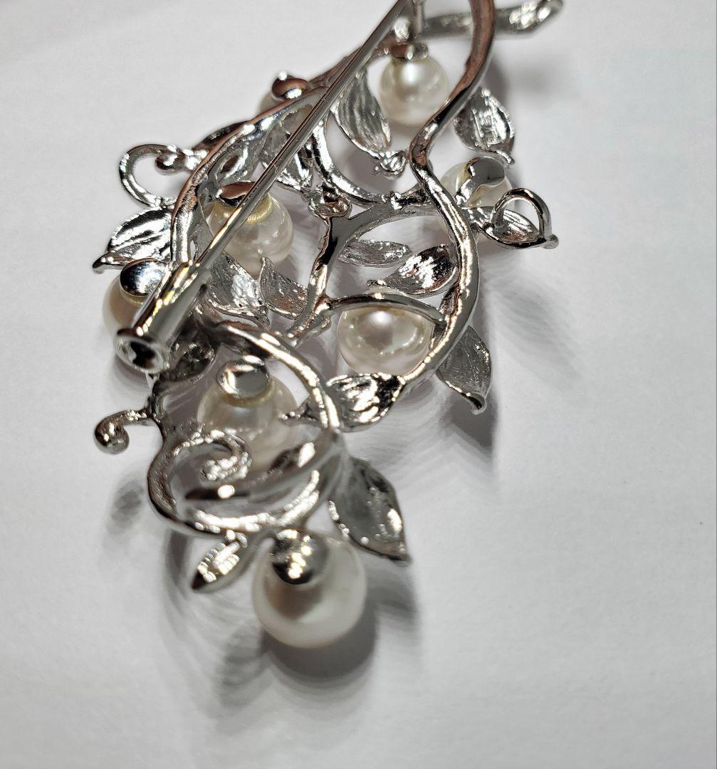あこや真珠　本真珠　シルバー　ブローチ　パール　ジュエリー