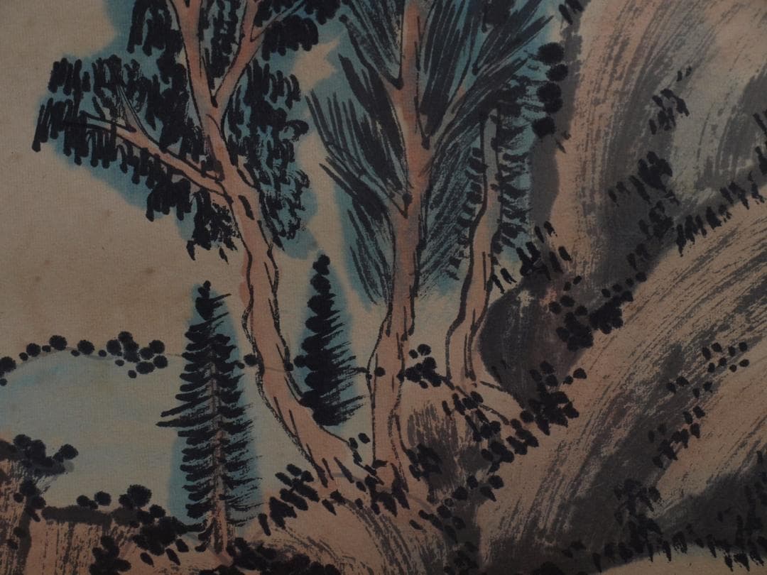 【骨董掛け軸】 中国吴湖帆　 近代 肉筆保證 　掛け軸 DE599B3-2