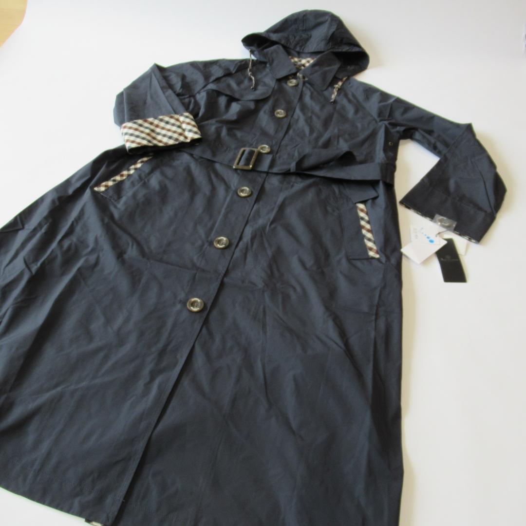 アクアスキュータム未使用ネイビー トレンチデザイン レインコート L 1/2
