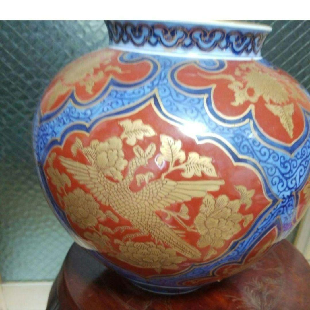 有田焼哲山作 鳳凰柄ヴィンテージ アンティーク 陶印いり