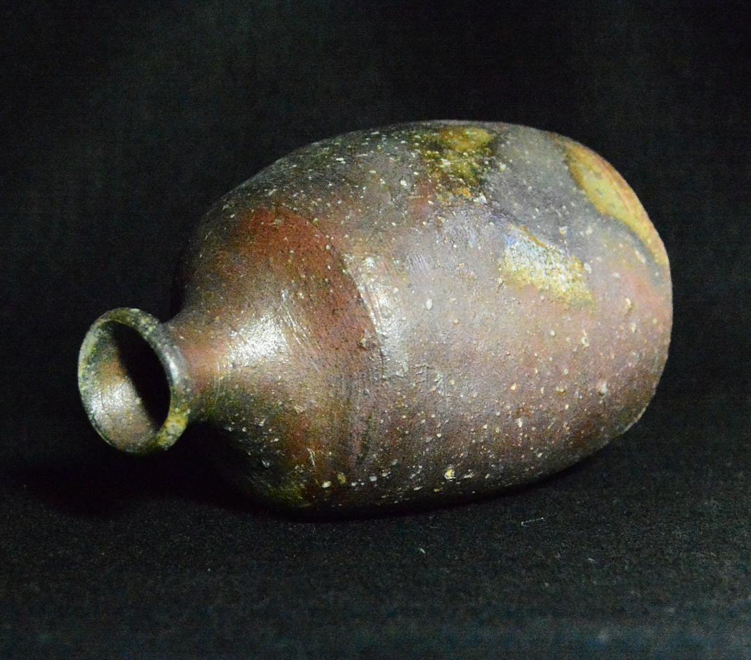 人間国宝　金重陶陽　窯変三角徳利