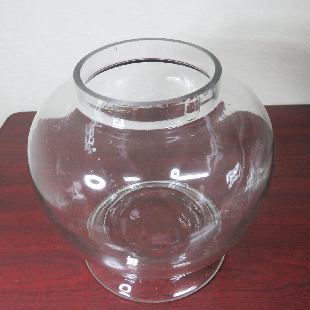 地球瓶 ガラス 蓋無 昭和レトロ 気泡 欠け ゆらゆら ガラスポット