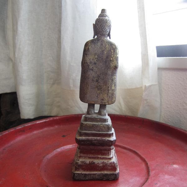 19世紀　タイの木製仏　立像　アンティーク