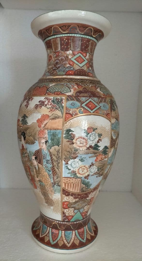 薩摩焼　保土田造　明治時代　花瓶　一対　pair