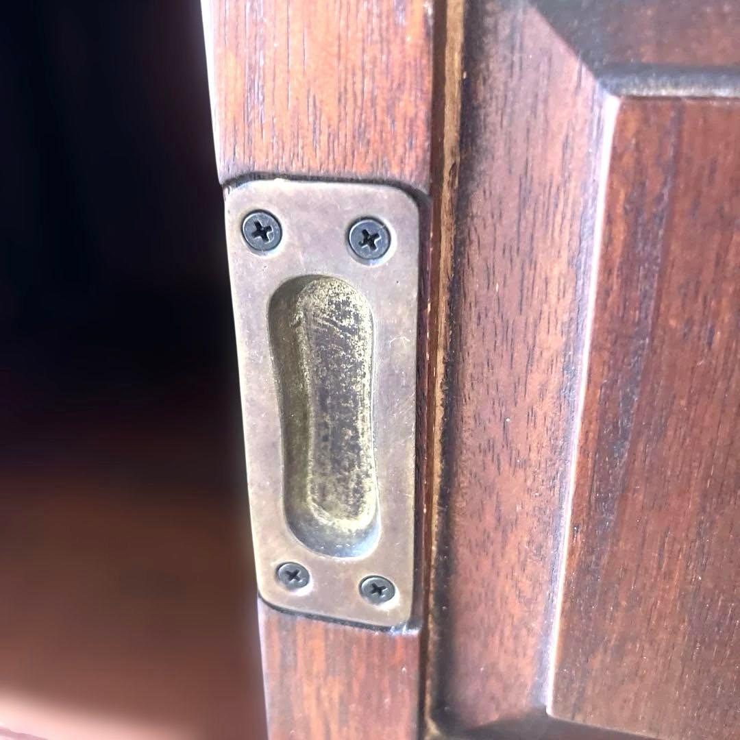 和風 アジアン 飾り棚 茶箪笥 アンティーク 古道具 キャビネット 格子デザイン