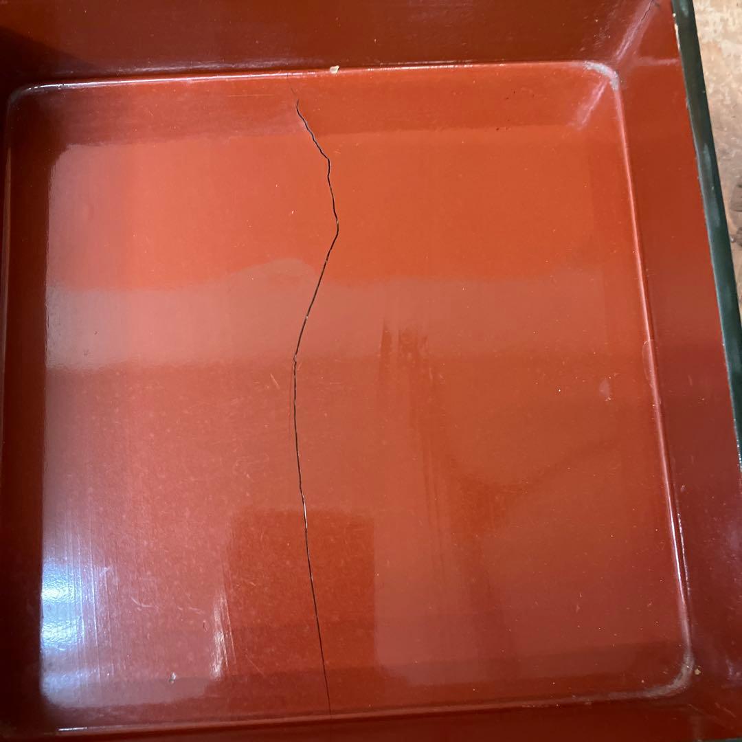 D-5 吉原重 時代物 野弁当 漆器 お重箱 提重 木製 蒔絵 桐箱入り 骨董品