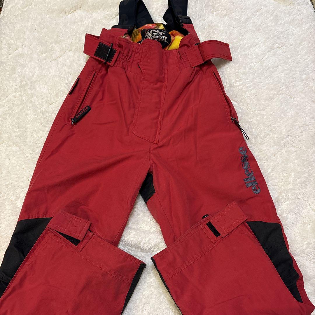 ellesseエレッセ スキーウェア 上下 M 90s レトロ 赤 黒　y2k