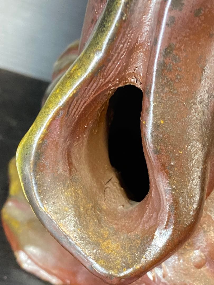 Green 備前焼 木村陶雲 置物 2点 布袋　備前