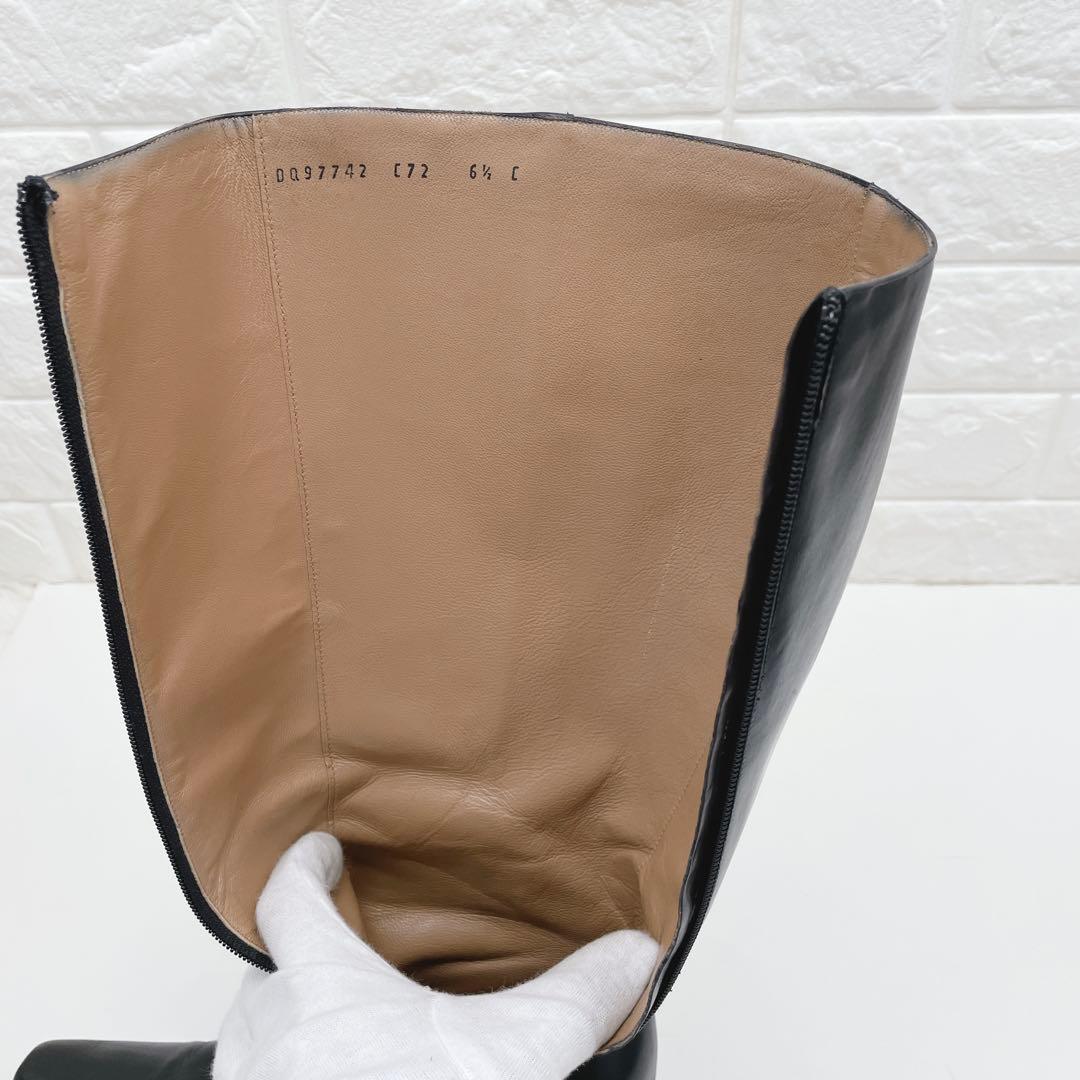 サルヴァトーレ フェラガ ロングブーツ ガンチーニ レザー ブラック23.5cm