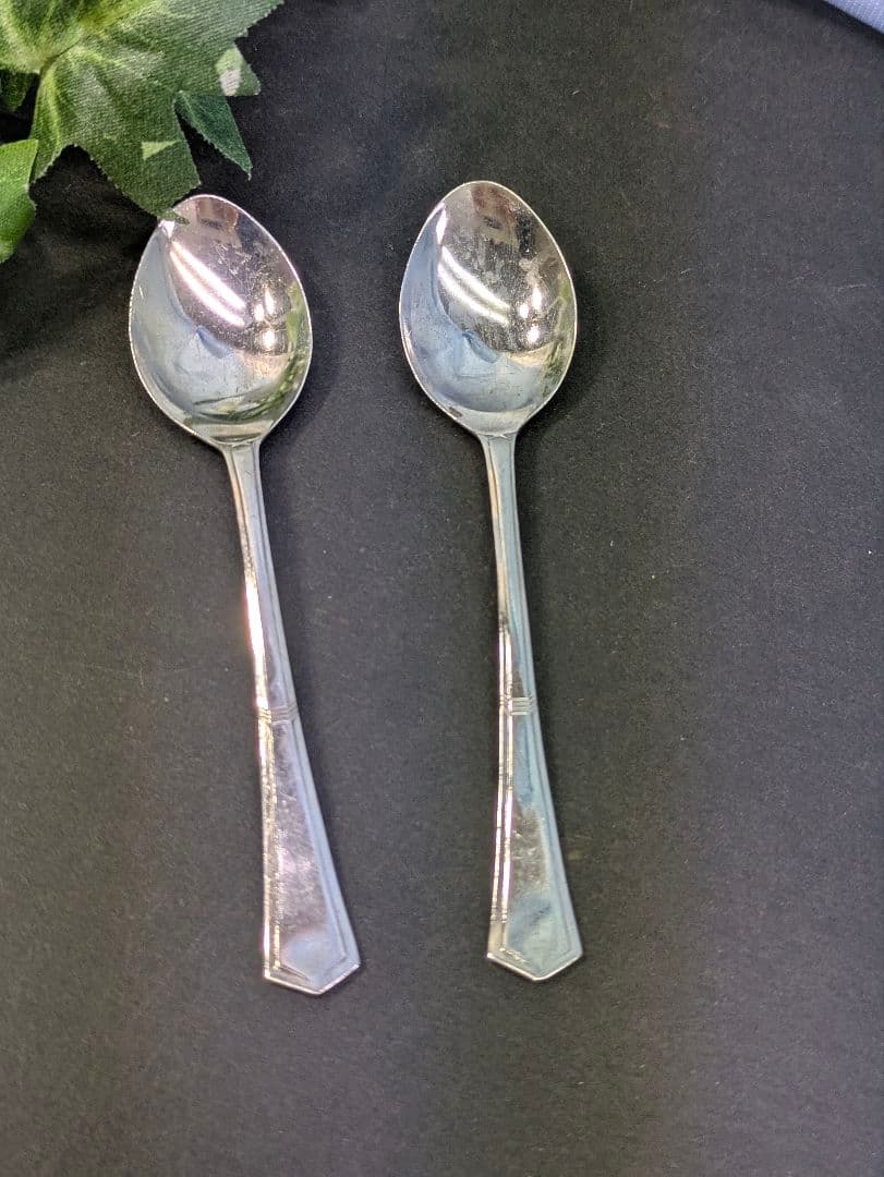 スターリングシルバー イギリス 1972年 ティースプーン 刻印入り 2本セット