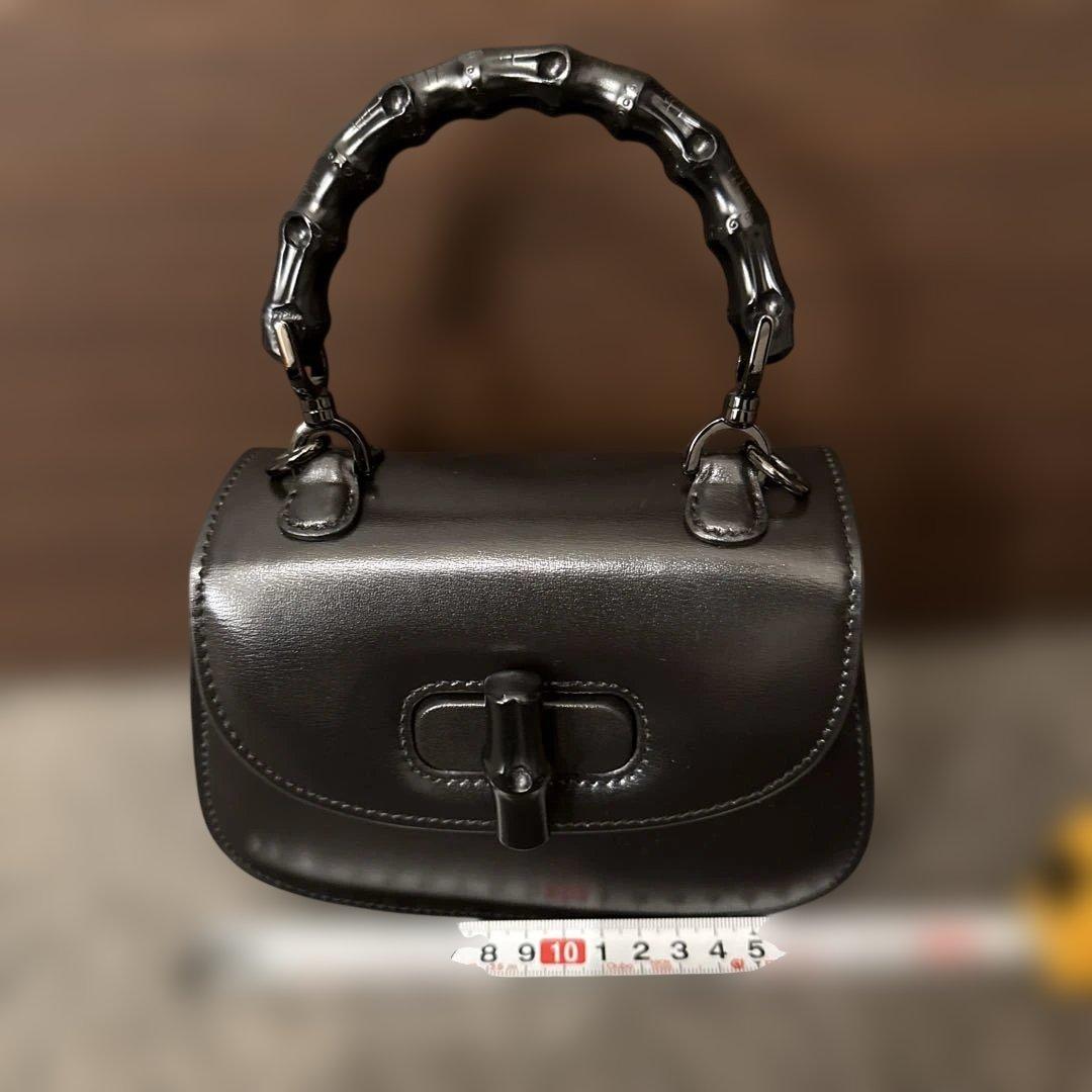 GUCCI バンブー　ブラック ハンドバッグ