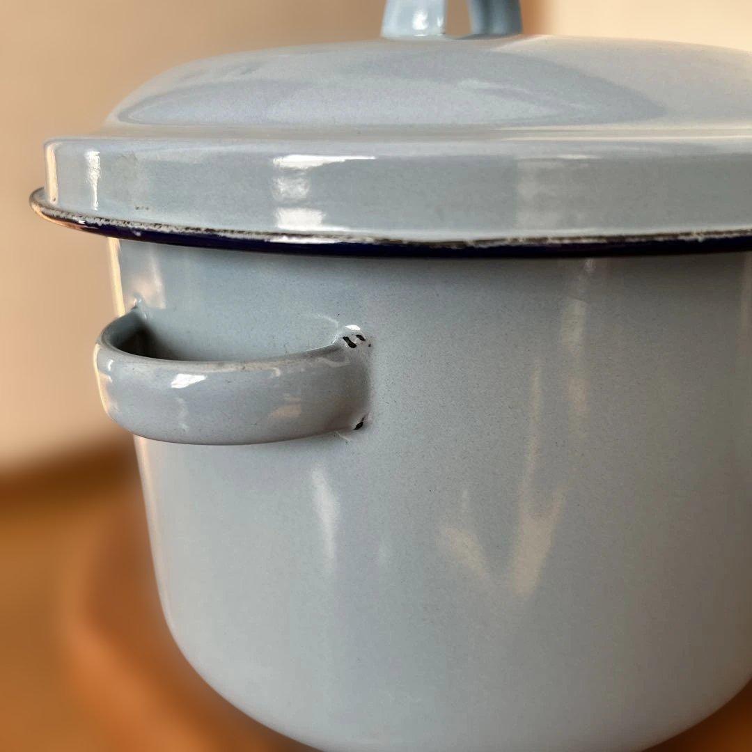 ホーローキャニスター セットBREAD FLOUR COOKIEアンティーク水色