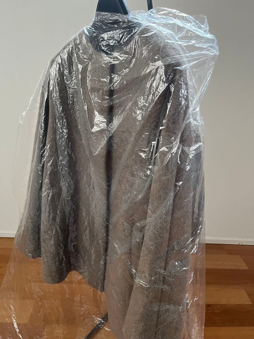 アンゴラビーバー 38 グリーンレーベルリラクシング ノーカラー ミドル コート