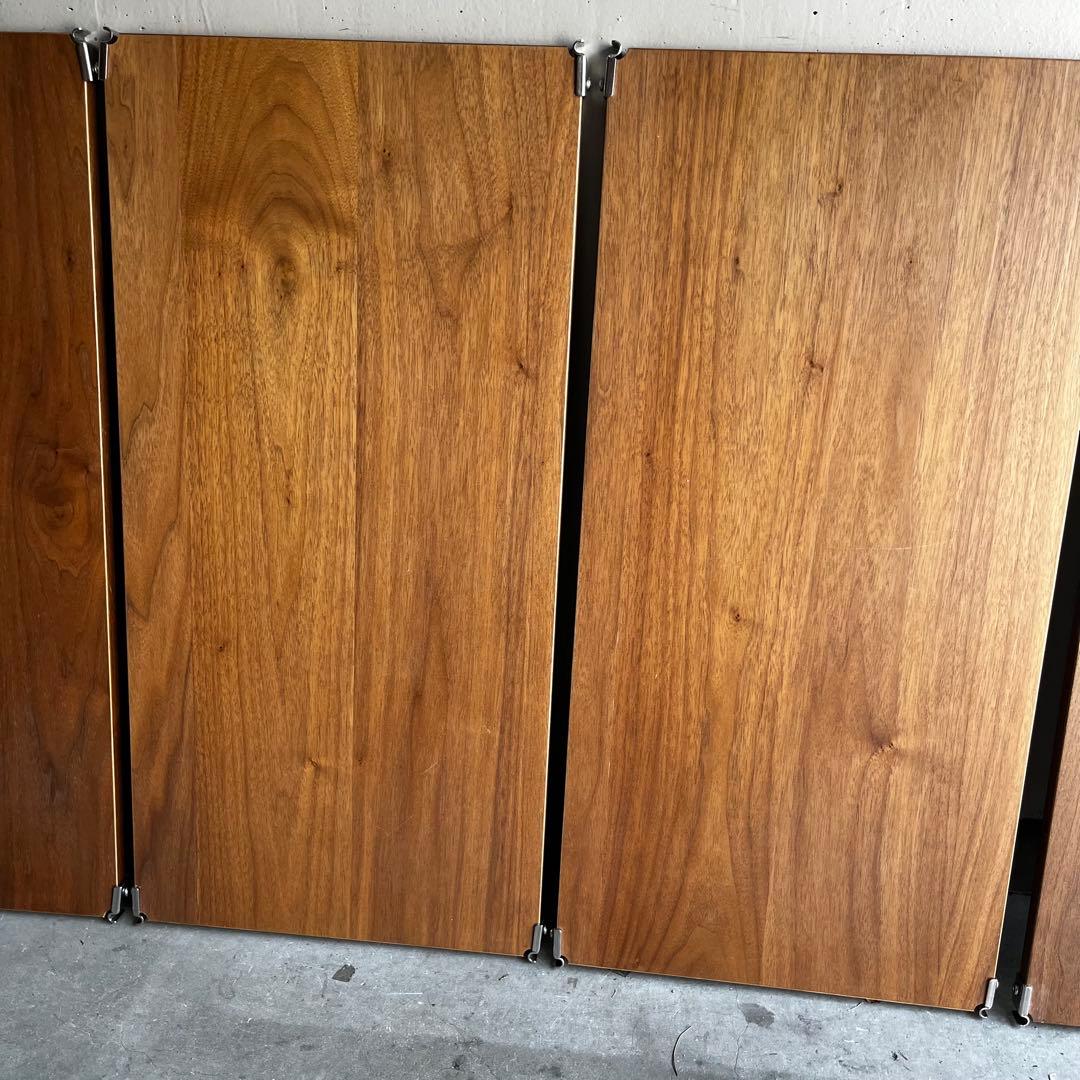 美品★無印 ステンレスユニットシェルフ　ウォールナット材棚セット・バスケット付