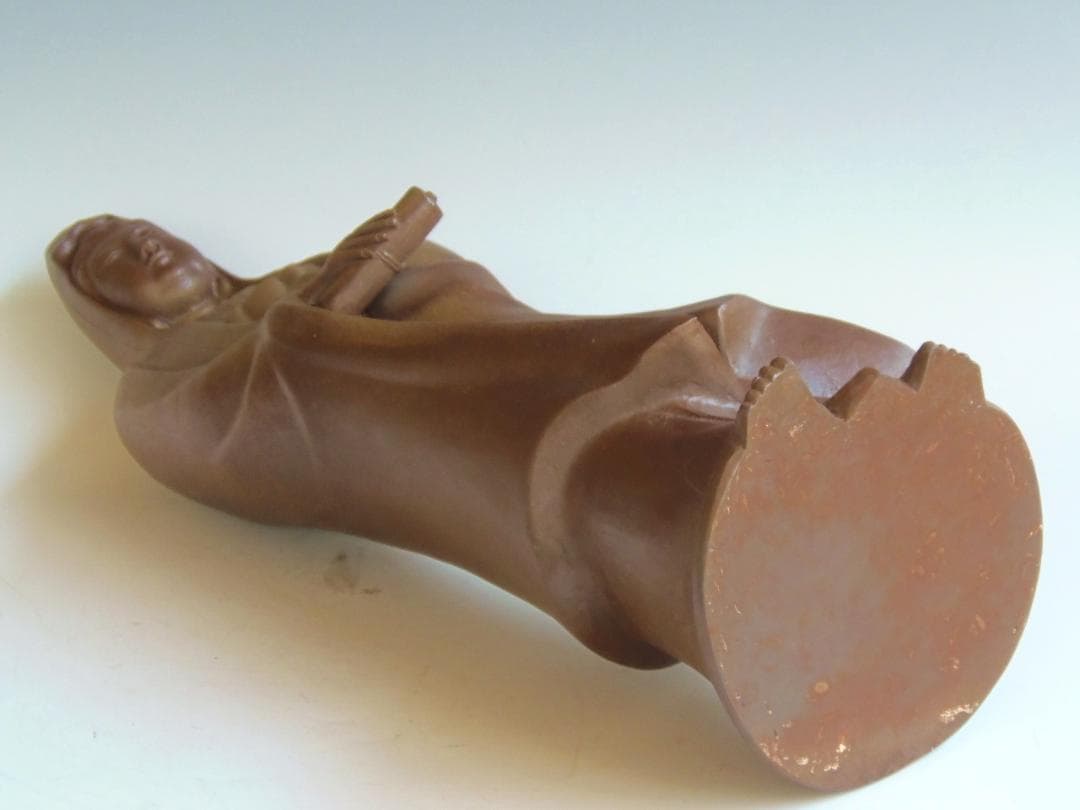 高33センチ金重利陶苑77代陶弘 金重利右衛門（金重稔）備前焼 観音像 置物