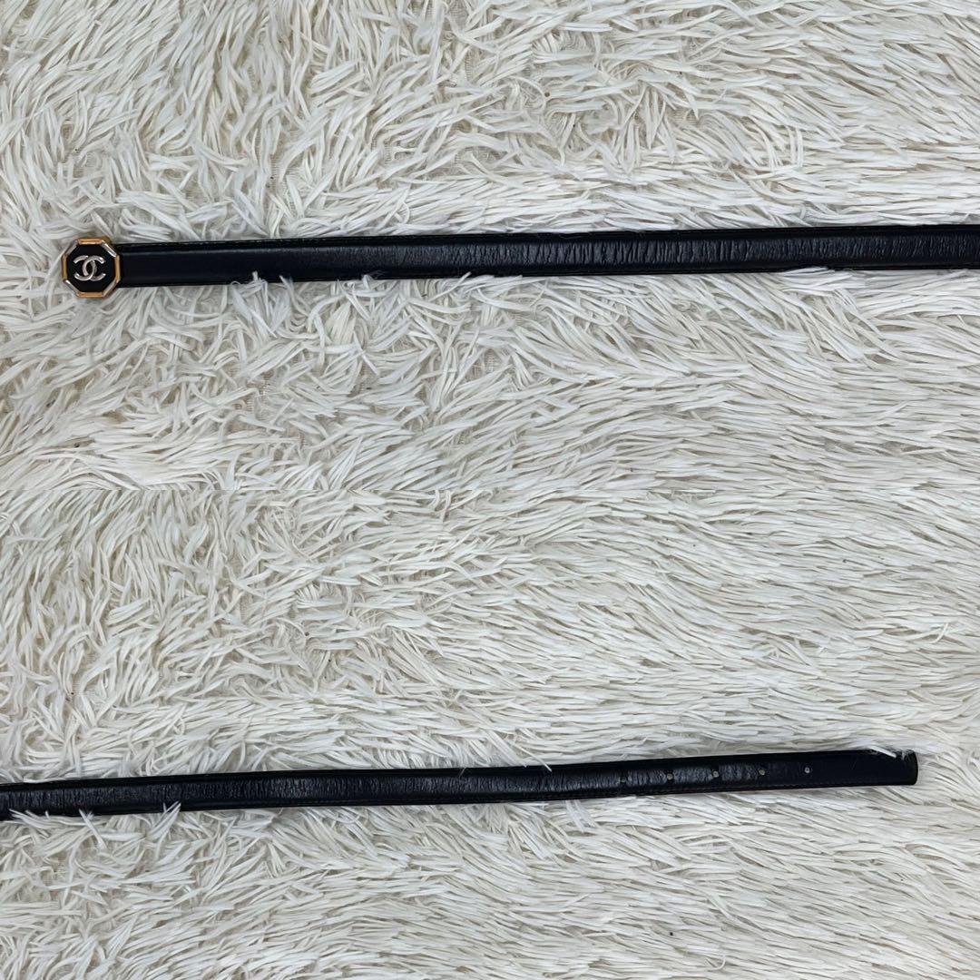 【極美品】シャネル ベルト ココマーク ロゴ 80/32 ブラック レザー