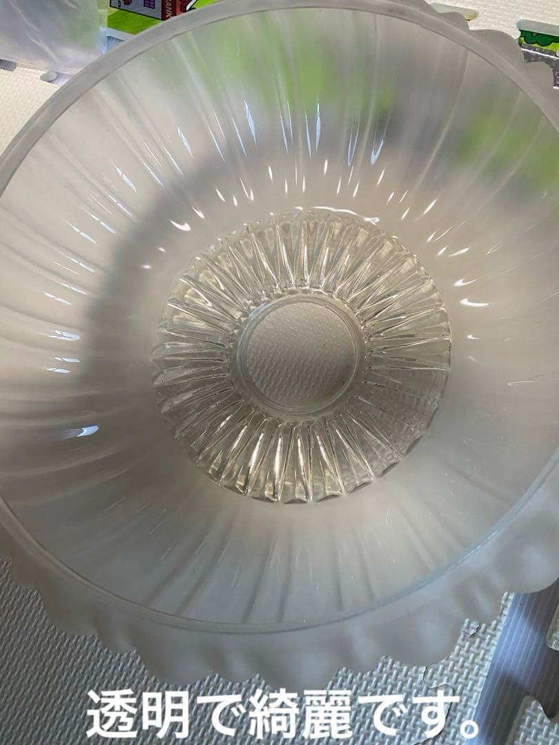 5灯　シャンデリア ホワイト ガラス