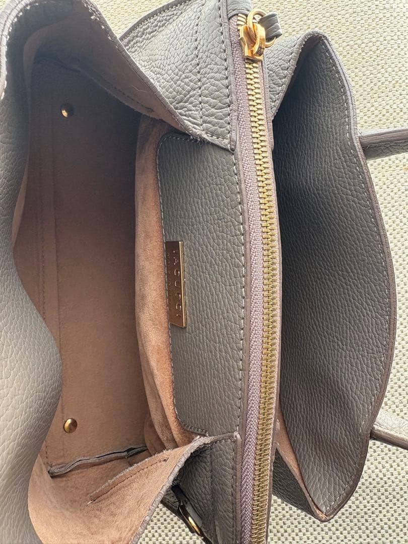 美品IACUCCIベラール2wayショルダーバッグ ハンドバッグ グレージュ