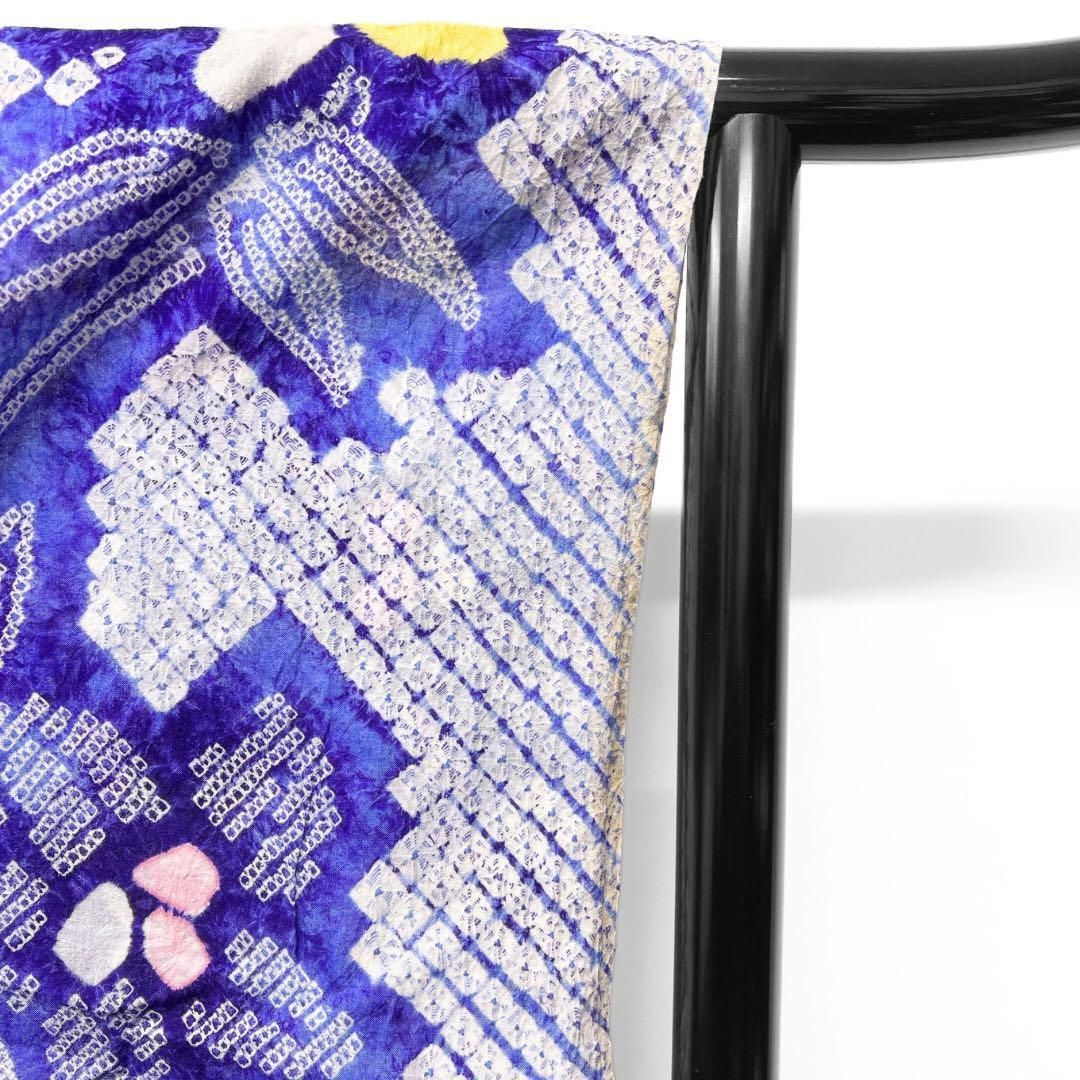 浴衣　有松鳴海絞り　花模様　雄蕊　着物　043w p