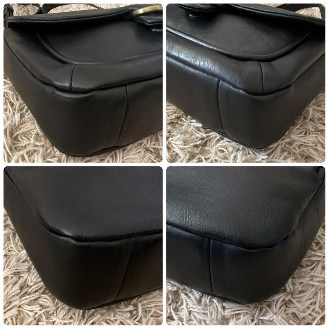 美品　ユルトYURT ブラック 韓国ブランド　黒 レザーショルダーバッグ