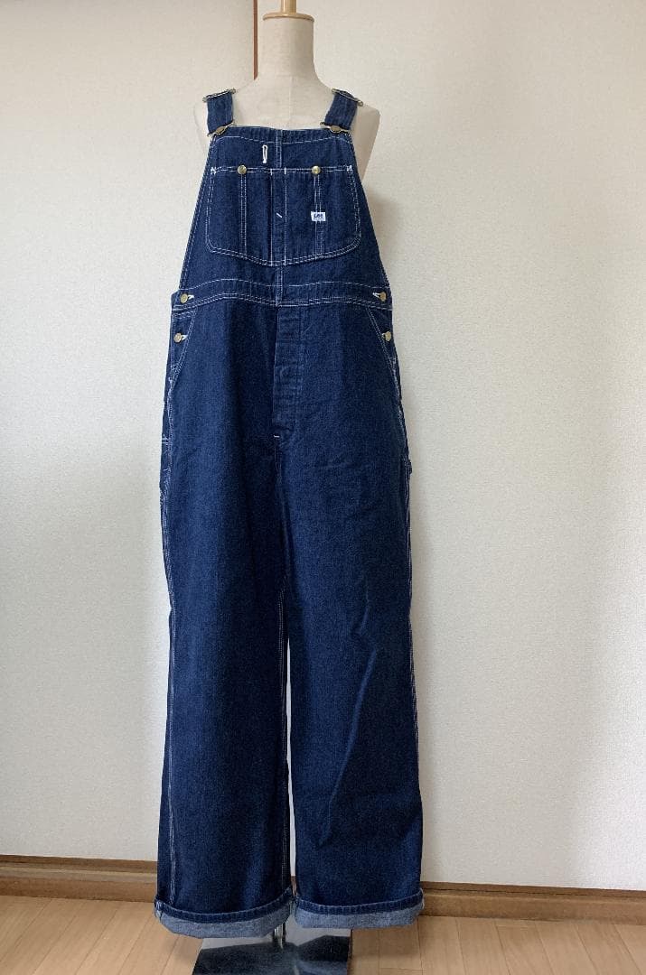 Lee 日本製☆ワイドオーバーオール☆レトロデニム☆メンズL・レディースLL