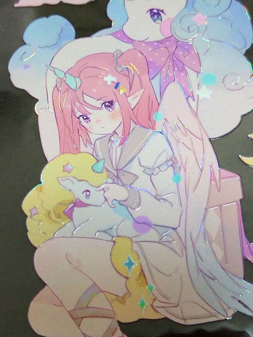 J605＃独角兽的梦境(贝壳光)Menu切り売り海外人物マステ女の子