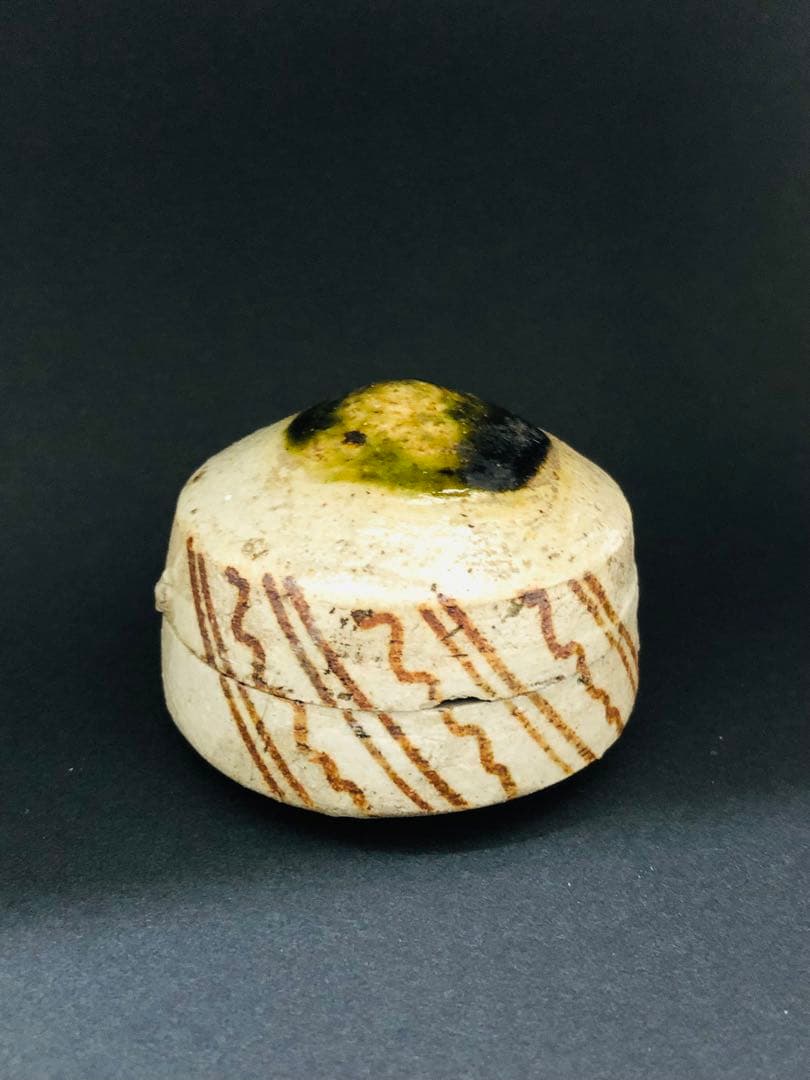 ⚜️古田織部香合⚜️鉄絵 ⚜️安土 桃山 ⚜️茶道具