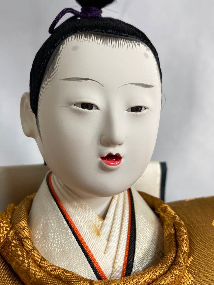 正絹 黄櫨染 特選雛人形 玉泉作 雛人形 親王飾り
