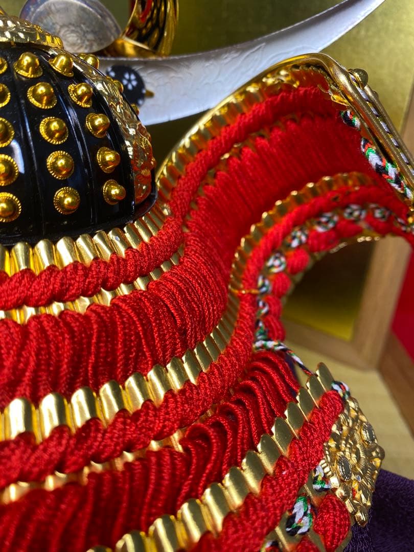 上杉謙信　東京久月　五月人形　銘木シリーズ　ホワイトオーク家紋付兜飾り収納セット