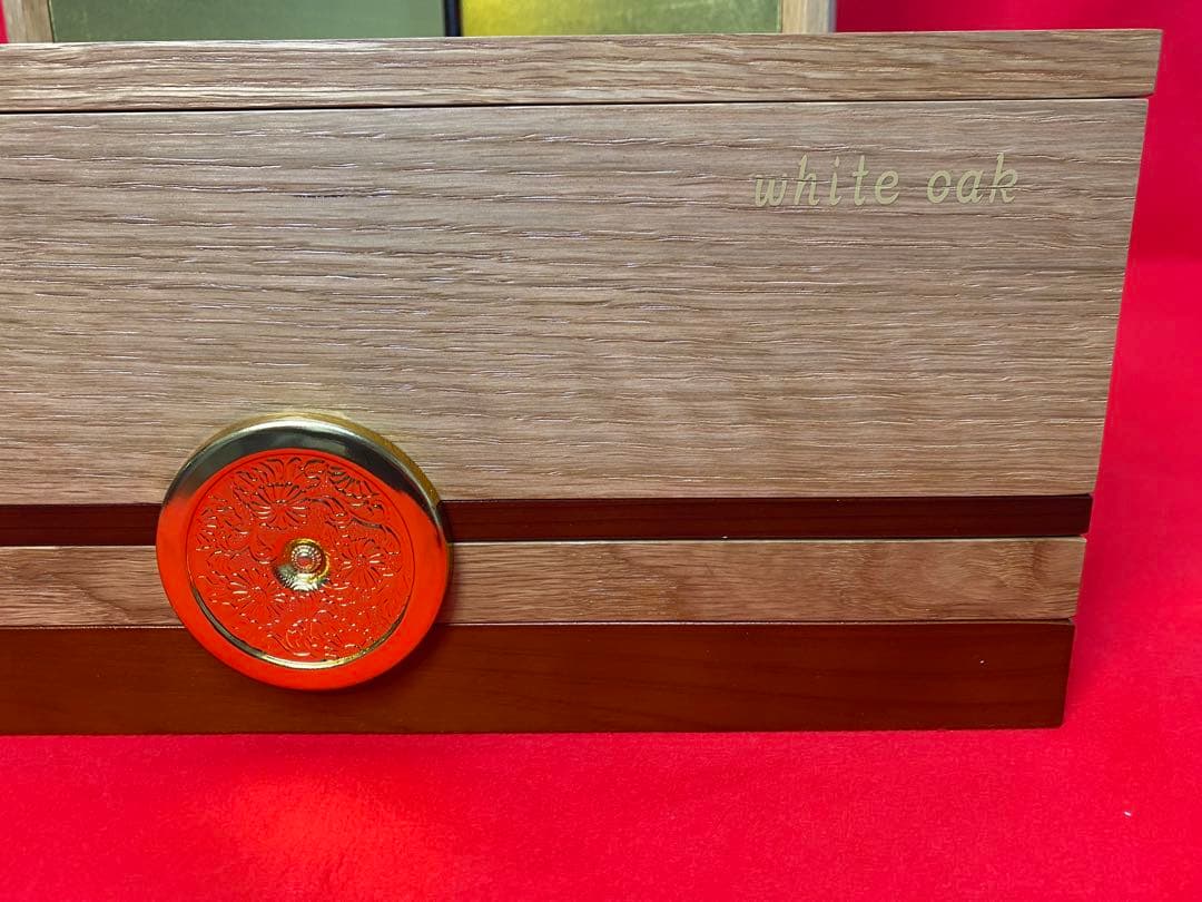 上杉謙信　東京久月　五月人形　銘木シリーズ　ホワイトオーク家紋付兜飾り収納セット