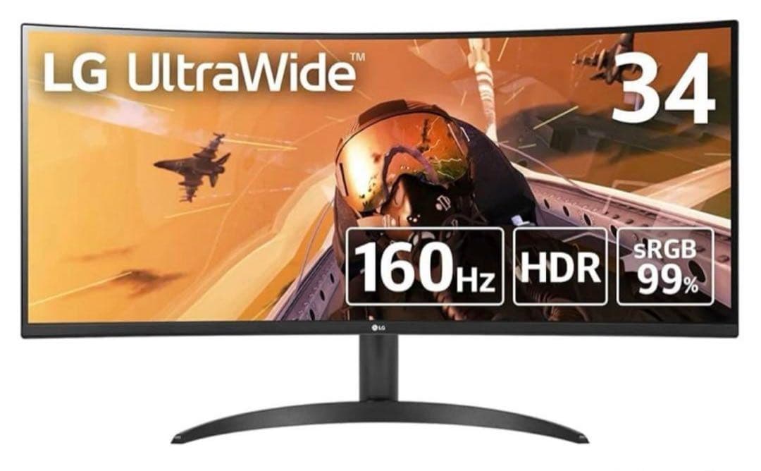 【18日23時まで】LG 160Hzウルトラワイドモニター 34インチUWQHD